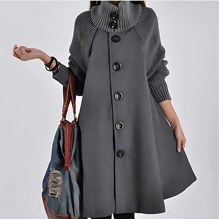 Long Women's Coat with Buttons – Mirella
