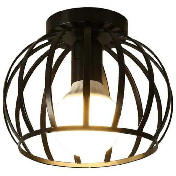 Trendy Industrial Ceiling Light with Open Design - ForgeLight-Nora Luxe