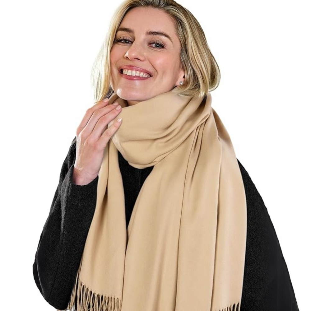 Trendy Pashmina Scarf for Women - Eleanor-Khaki-Nora Luxe