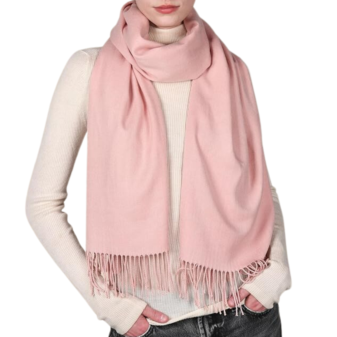 Trendy Pashmina Scarf for Women - Eleanor-Pink-Nora Luxe