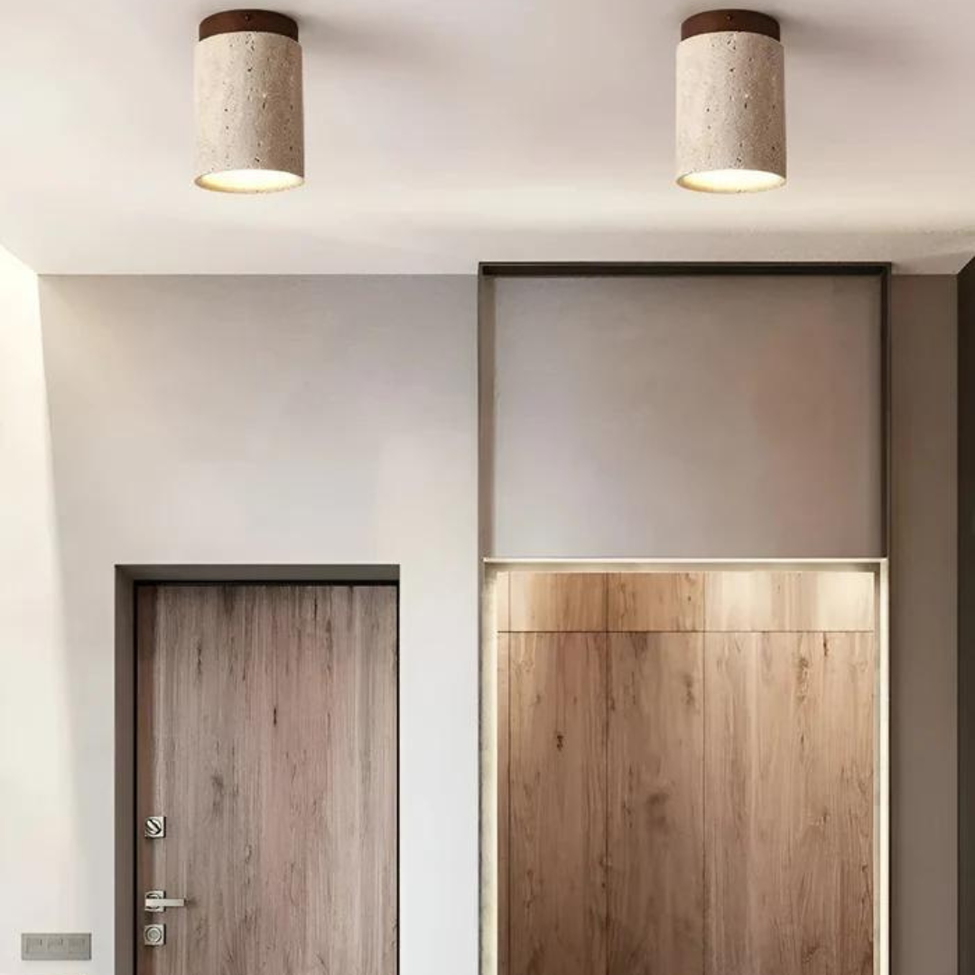 Trendy Round Japanese Style Ceiling Lamp - ZenLight-Brown-Warm light (3000K)-Nora Luxe