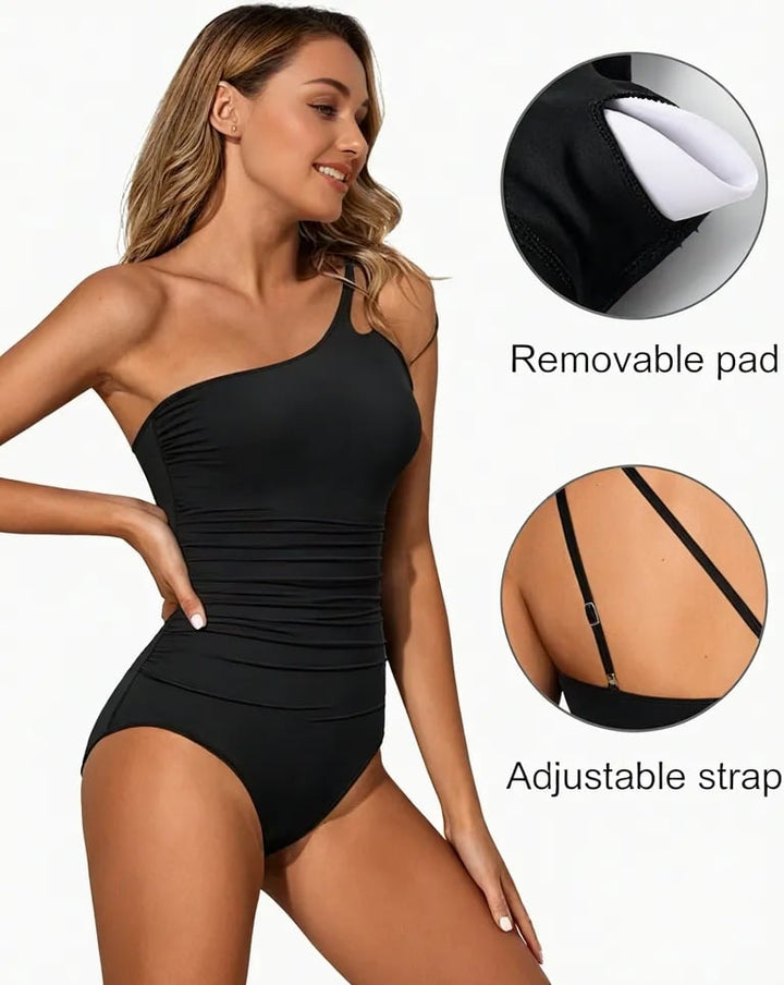 Trendy & Stylish One-Shoulder Swimsuit for Women – Daria-Leopard print-S-Nora Luxe