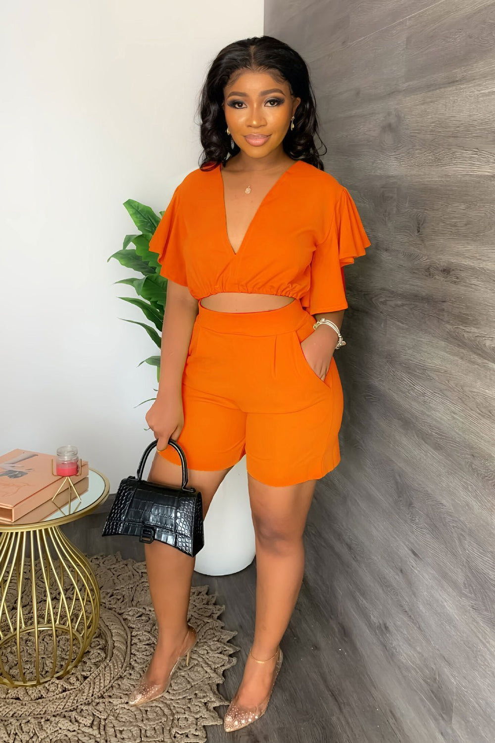 Trendy summer two-piece set with pleated design – Marlene-Green-S-Nora Luxe