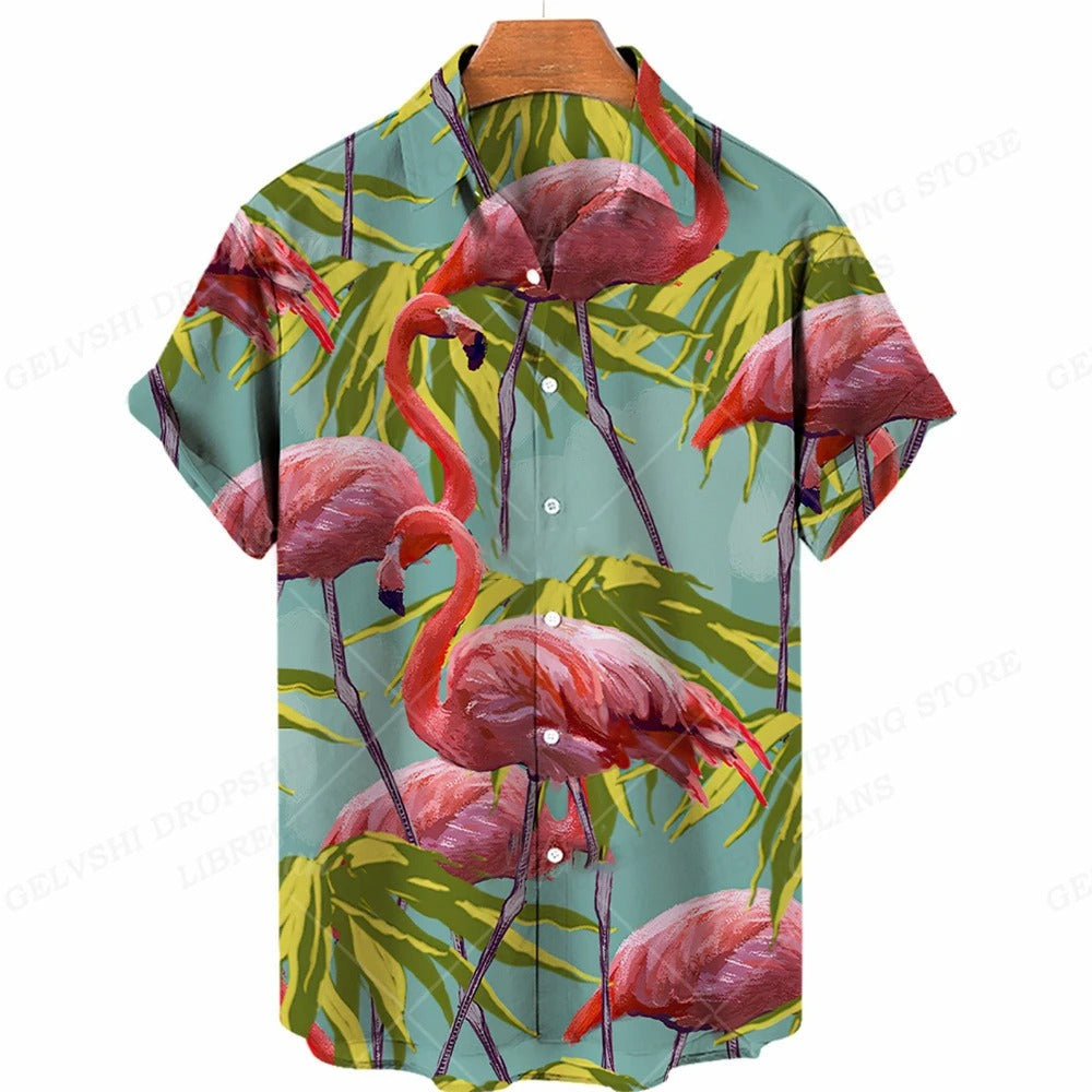 Tropical 3D Flamingo Shirt – Kai-H-S-The Livary