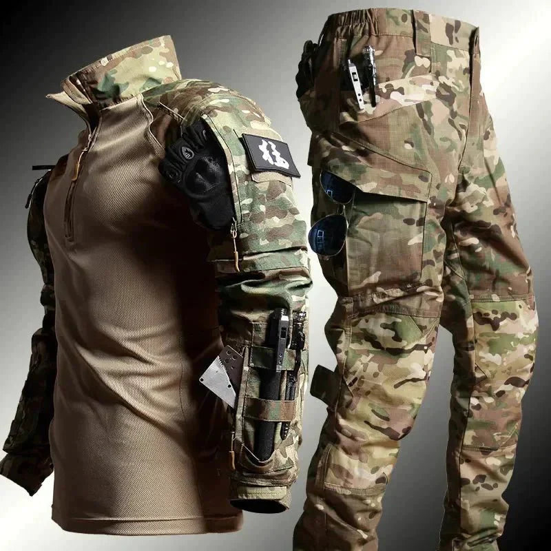 Two-Piece Men's Army Outfit - Logan-Green-S-Nora Luxe