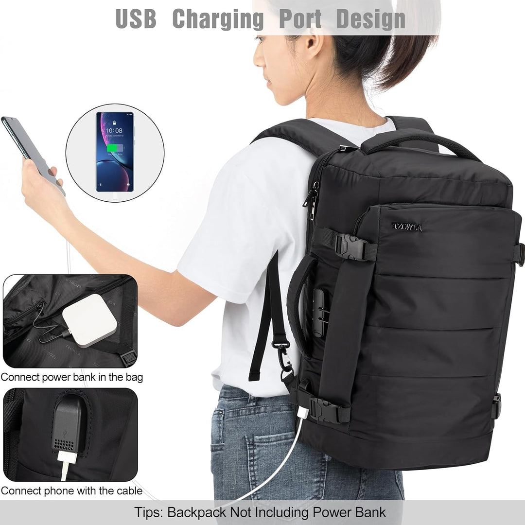 40L Water-Resistant Travel Laptop Backpack with USB Port & Anti-Theft Lock – AeroPack