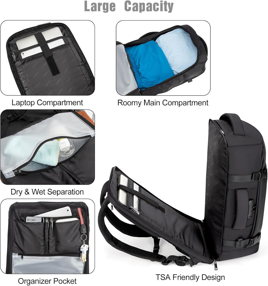 40L Water-Resistant Travel Laptop Backpack with USB Port & Anti-Theft Lock – AeroPack