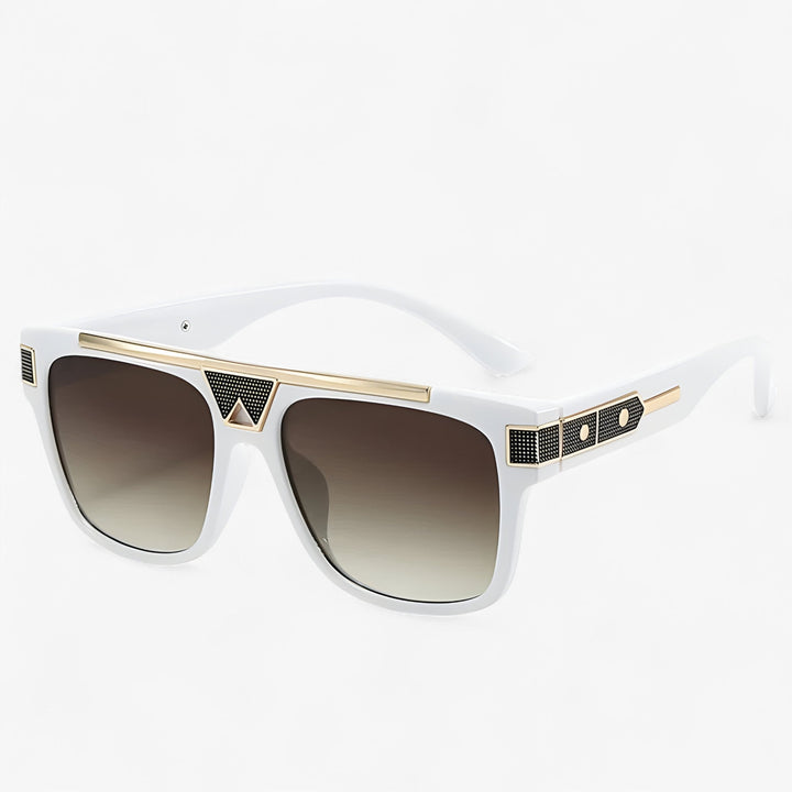 Vintage pilot sunglasses with mirrored lenses – Aerion-White Brown-Nora Luxe