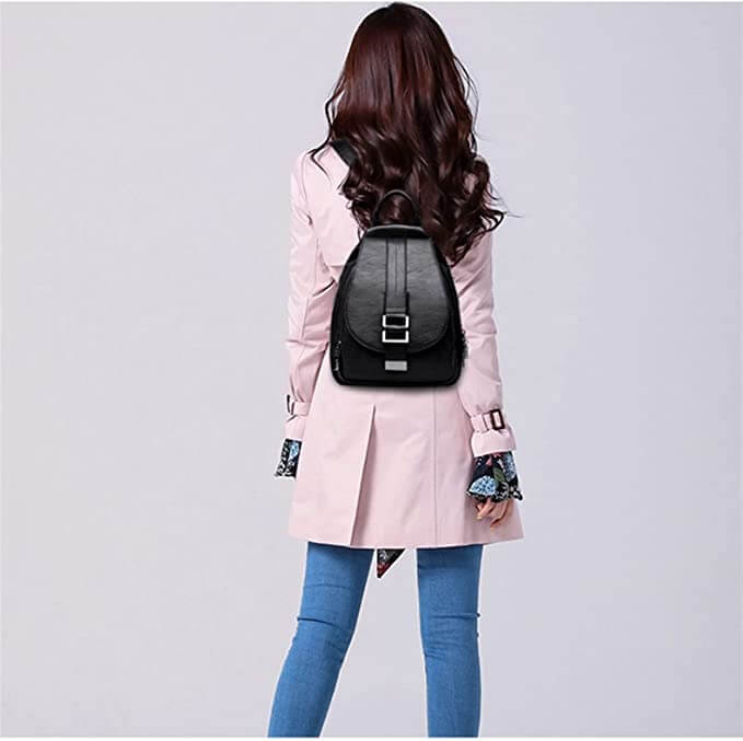Premium Water-Resistant Leather Backpack for Women
