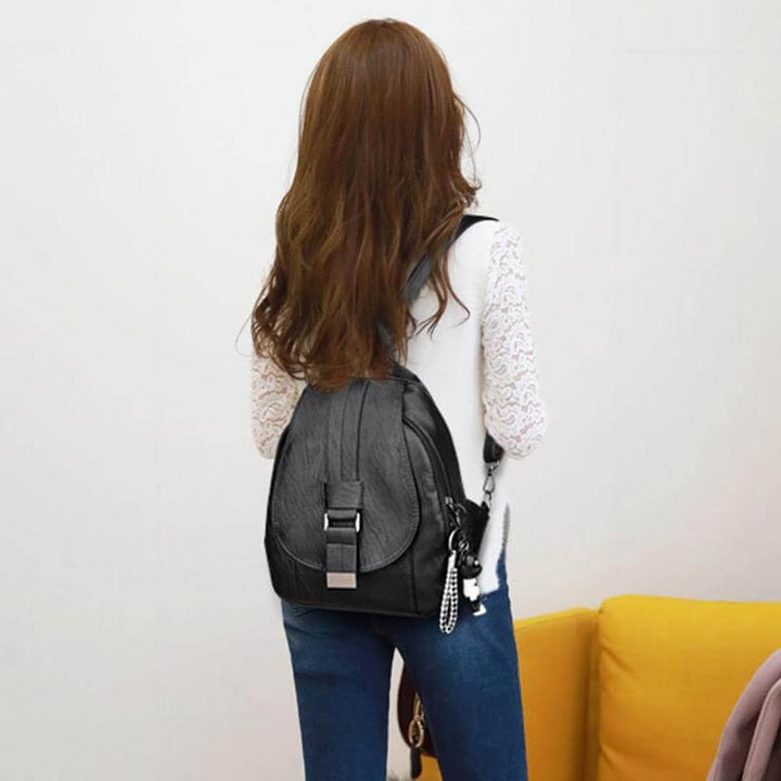 Premium Water-Resistant Leather Backpack for Women