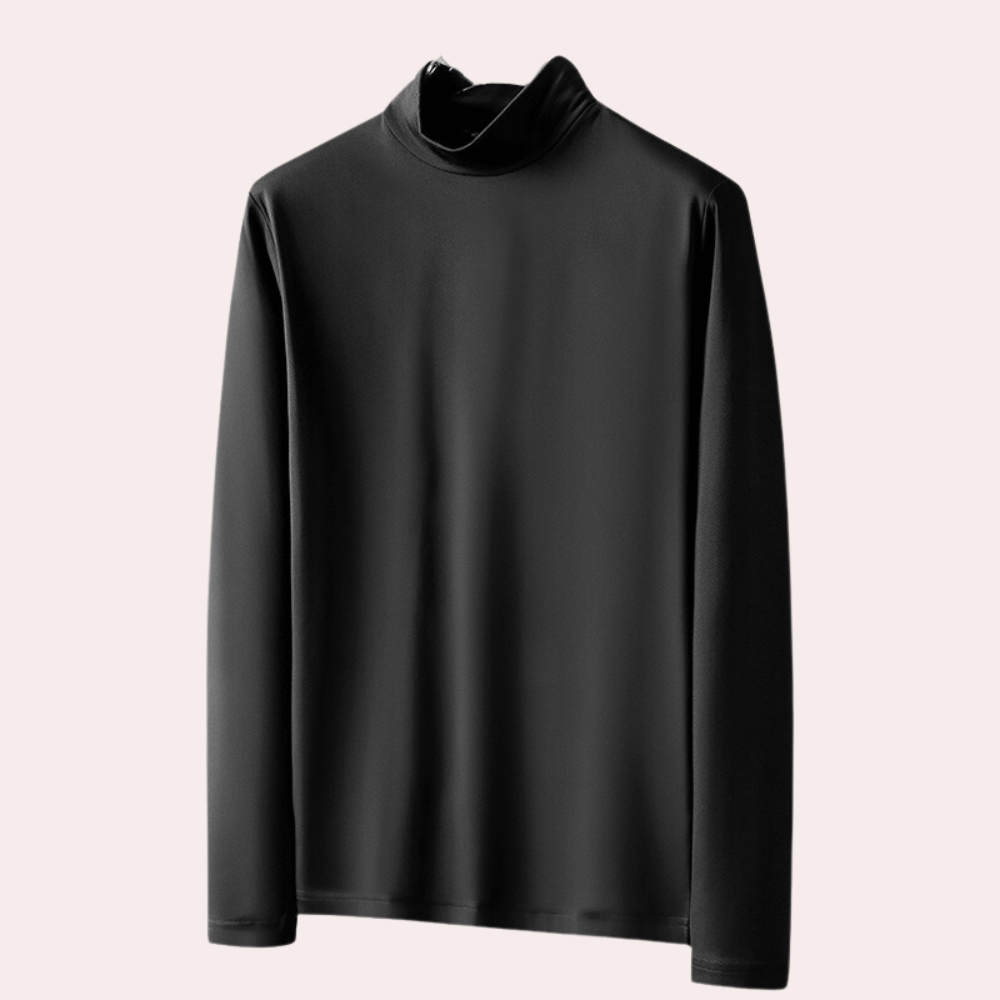 Warm and Comfortable Men's Long Sleeve - Dario-Black-S-Nora Luxe