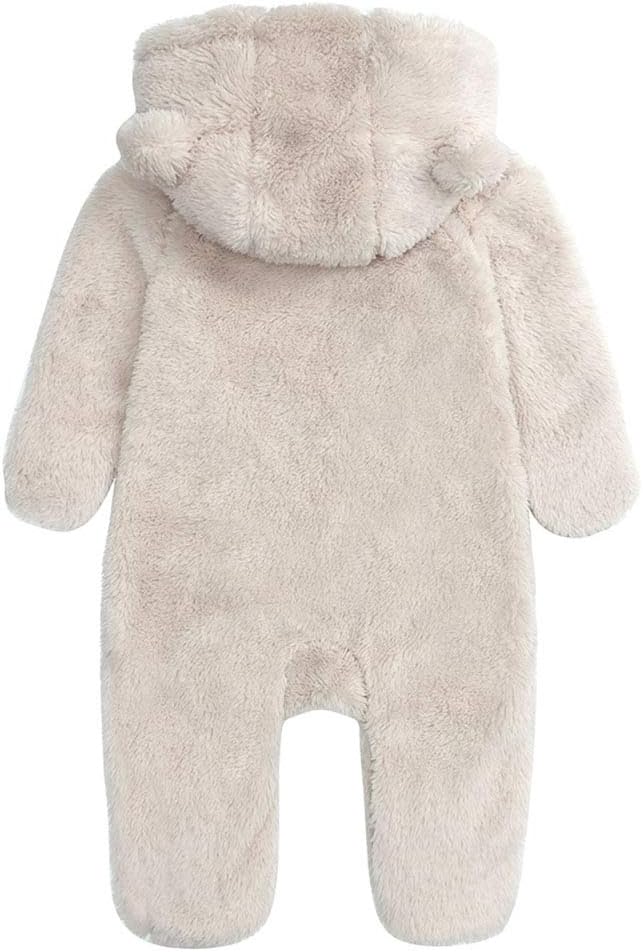 Warm Baby Romper with Hood-Footless-Beige-0-3M-Nora Luxe