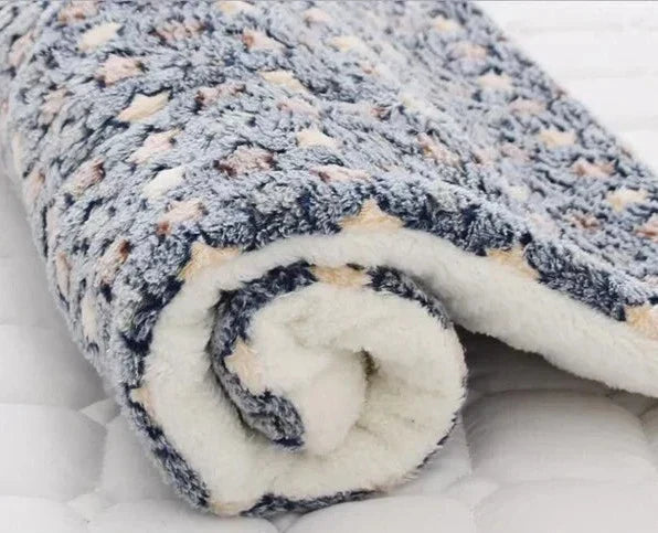 Warm Cat Blanket - SnuggleSoft-Blue & Star-S-Nora Luxe