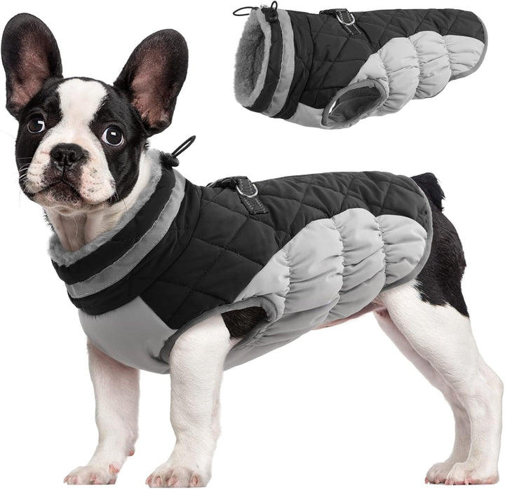 Warm Dog Winter Jacket with Built-in Harness-Red-XS-Nora Luxe