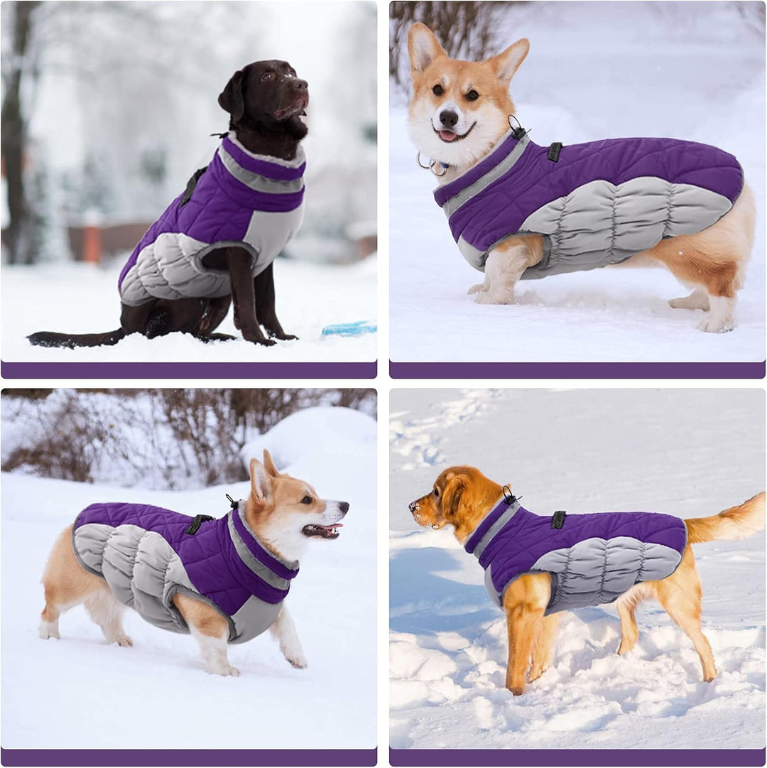 Warm Dog Winter Jacket with Built-in Harness-Red-XS-Nora Luxe