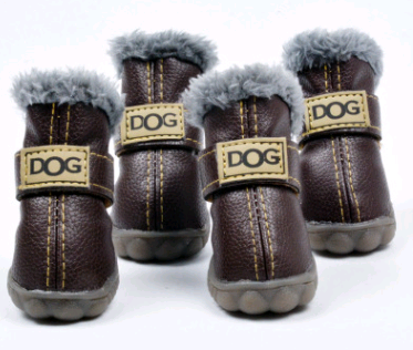 Warm Dogs Snow Boots - SnowPaws-Brown-S (1.57 x 1.18 inches)-Nora Luxe