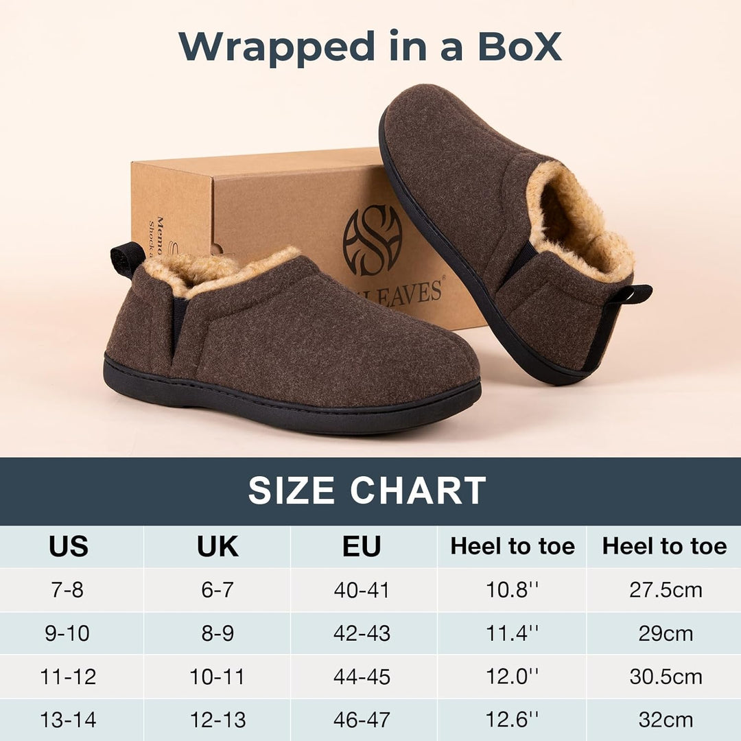 Warm Winter Slippers for Men - Noah-Brown-7.0-8.0-Nora Luxe