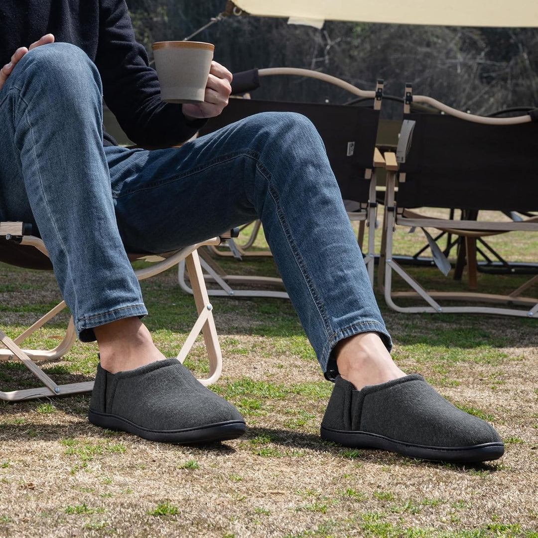 Warm Winter Slippers for Men - Noah-Brown-7.0-8.0-Nora Luxe