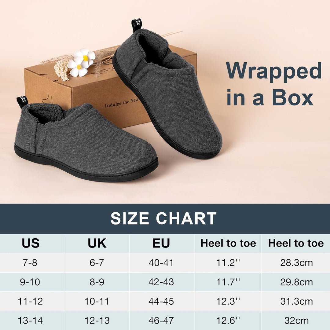 Warm Winter Slippers for Men - Noah-Brown-7.0-8.0-Nora Luxe
