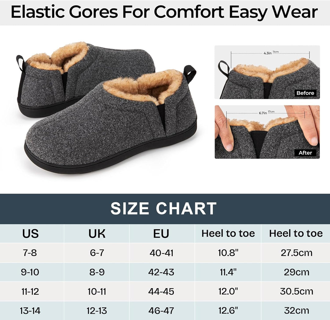 Warm Winter Slippers for Men - Noah-Brown-7.0-8.0-Nora Luxe