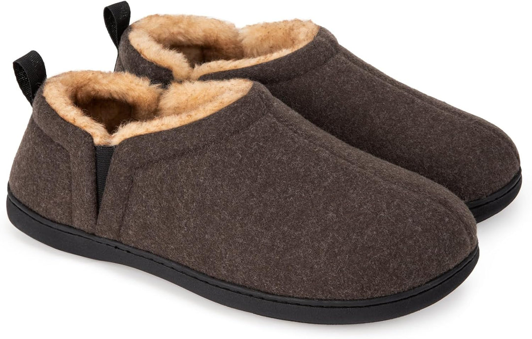 Warm Winter Slippers for Men - Noah-Brown-7.0-8.0-Nora Luxe