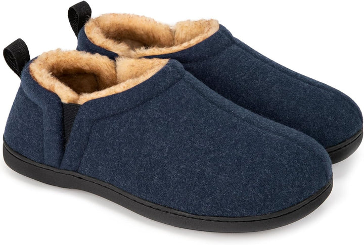 Warm Winter Slippers for Men - Noah-Dark Blue-7.0-8.0-Nora Luxe