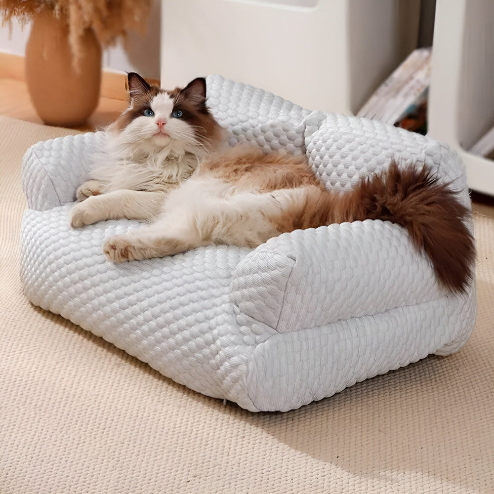 Washable Plush Pet Bed - CozyPaws-Green-M-Nora Luxe