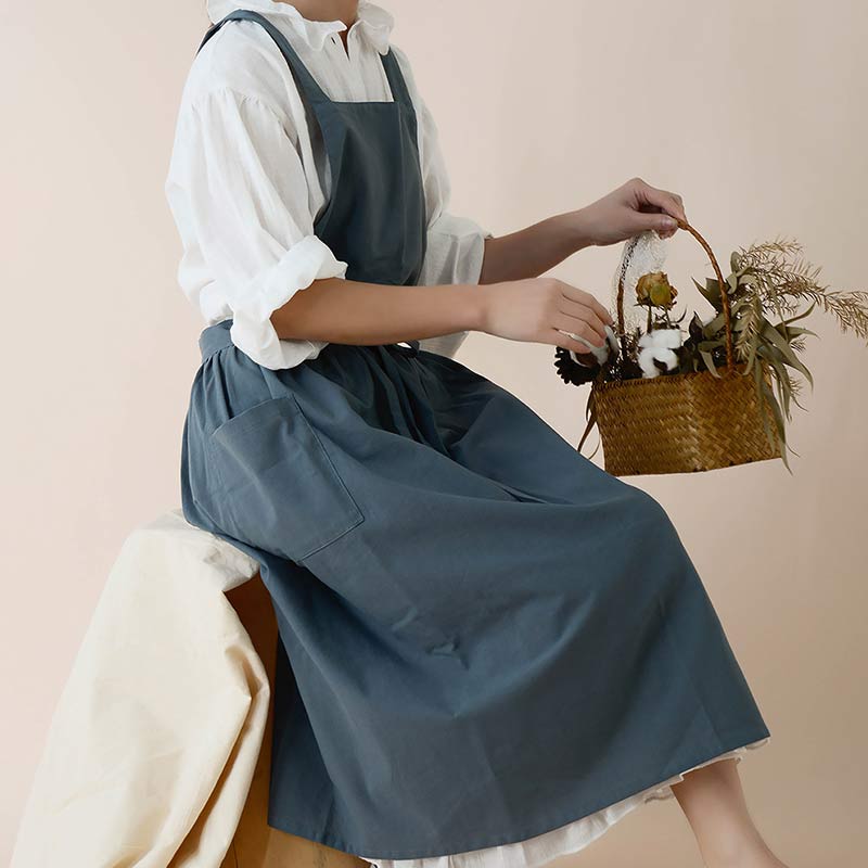 Waterproof Cotton Apron with Convenient Pockets - ChefMate-Pink-Nora Luxe