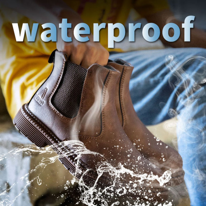 Waterproof Leather Work Boots - Sigvard-Camel-7-Nora Luxe