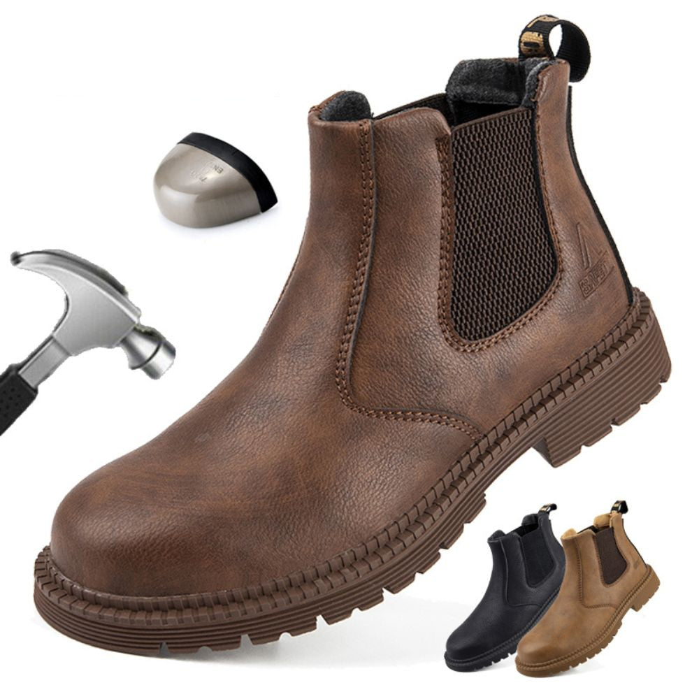 Waterproof Leather Work Boots - Sigvard-Camel-7-Nora Luxe
