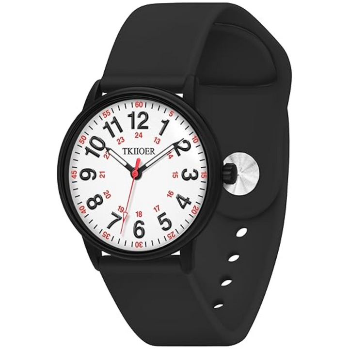 Waterproof Nurses Watch - Denny-Black White-Nora Luxe