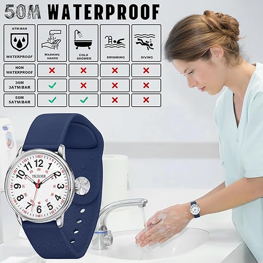 Waterproof Nurses Watch - Denny-Pink-Nora Luxe