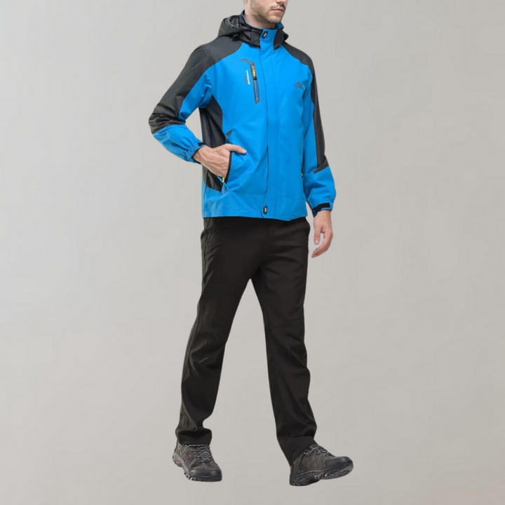 Windproof Men's Jacket - AquaShield-Blue-L-Nora Luxe