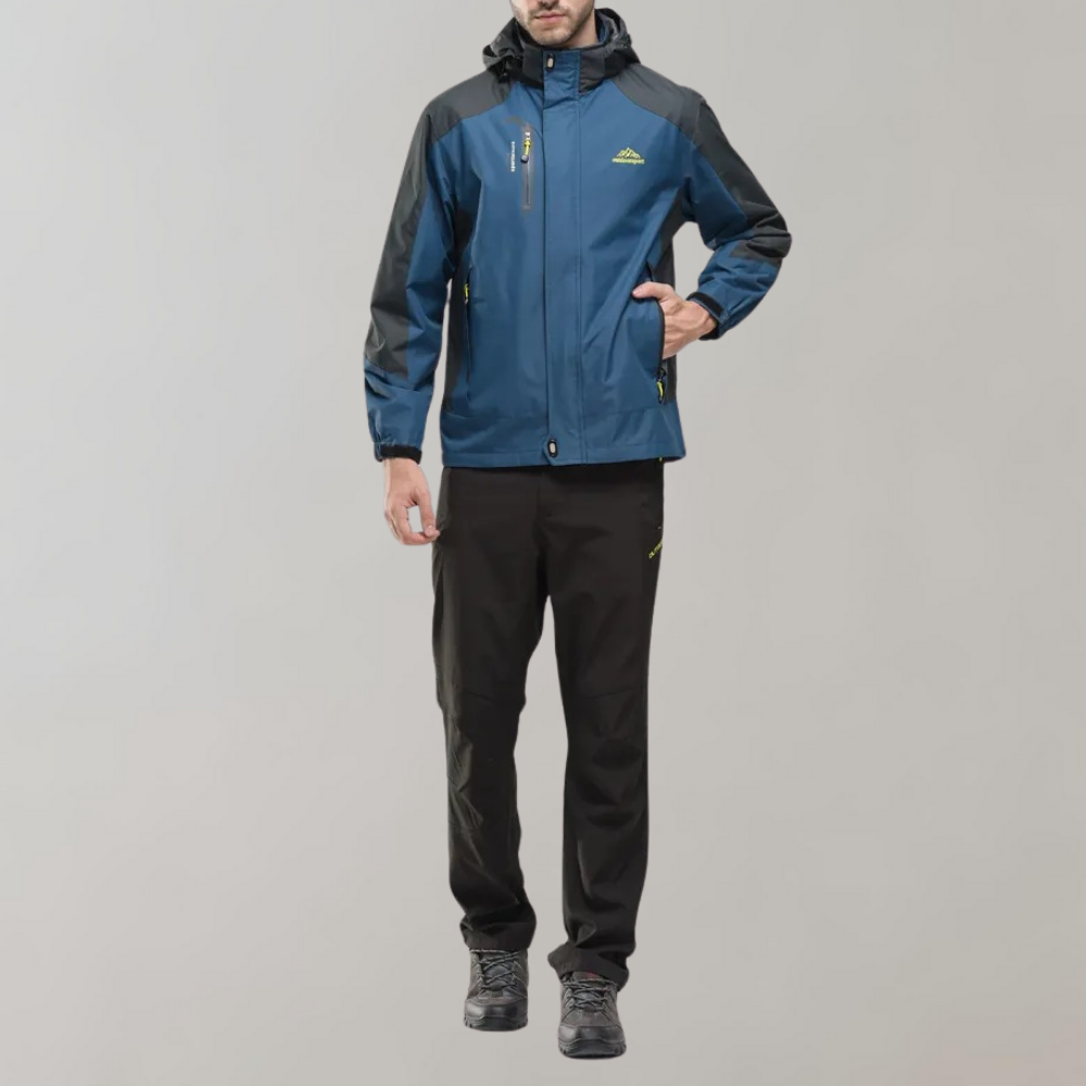 Windproof Men's Jacket - AquaShield-Blue-L-Nora Luxe