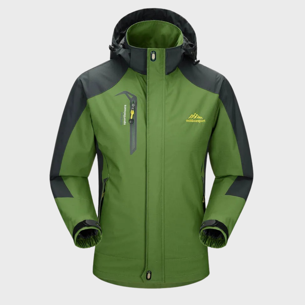 Windproof Men's Jacket - AquaShield-Olive Green-L-Nora Luxe
