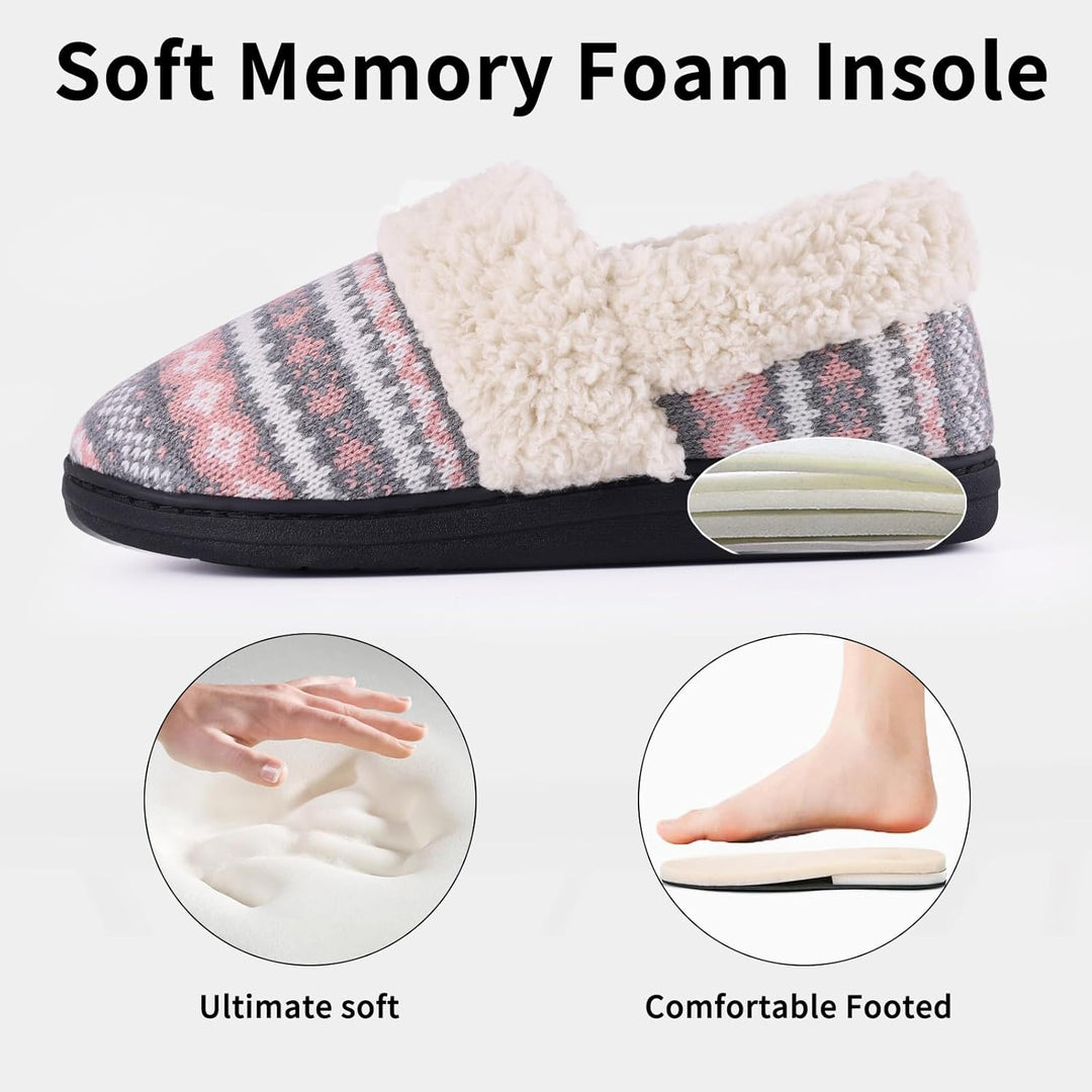 Winter Knitted Slippers - CozyCloud-Black-4.5-Nora Luxe