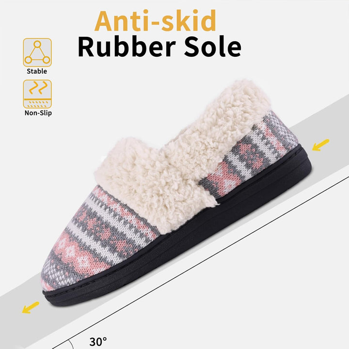 Winter Knitted Slippers - CozyCloud-Black-4.5-Nora Luxe