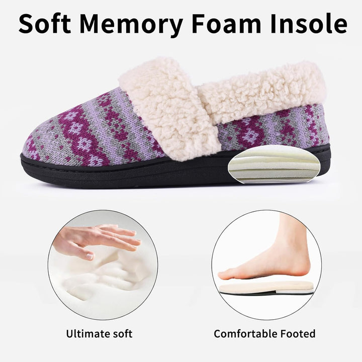 Winter Knitted Slippers - CozyCloud-Black-4.5-Nora Luxe