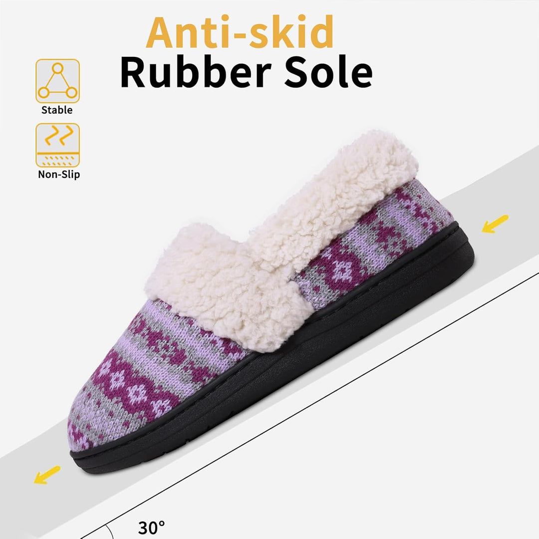 Winter Knitted Slippers - CozyCloud-Black-4.5-Nora Luxe