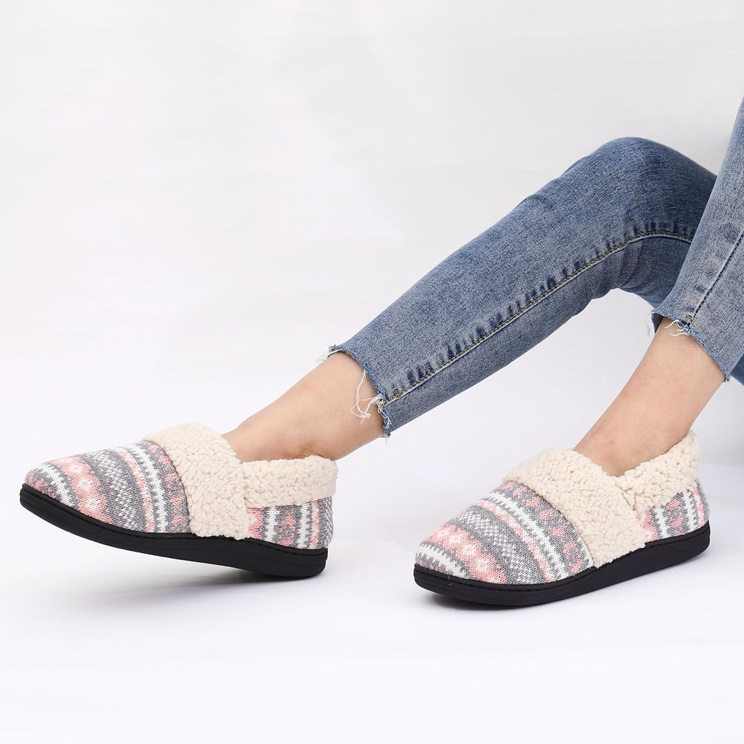 Winter Knitted Slippers - CozyCloud-Black-4.5-Nora Luxe