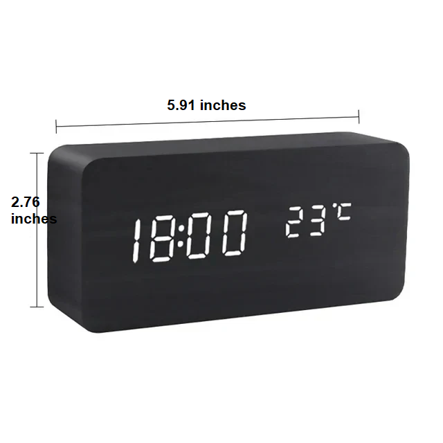 Wooden LED Clock with Voice Control - EcoClock-Brown Triangle-Nora Luxe