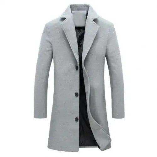 Wool Men's Coat for Autumn and Winter - Tomas-Light gray-M-Nora Luxe