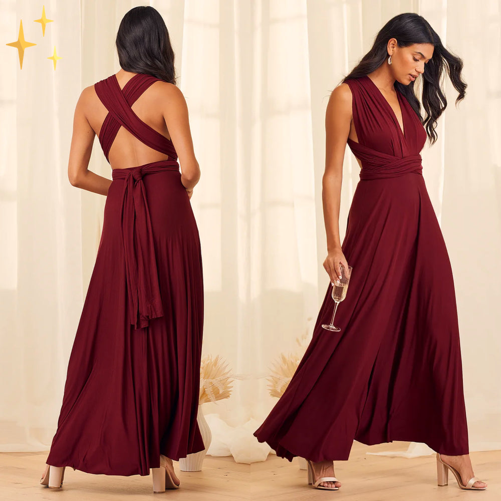 Wrap dress for women – Versatile & transformable with over 50 styling variations – Mira-Bordeaux-S-Nora Luxe