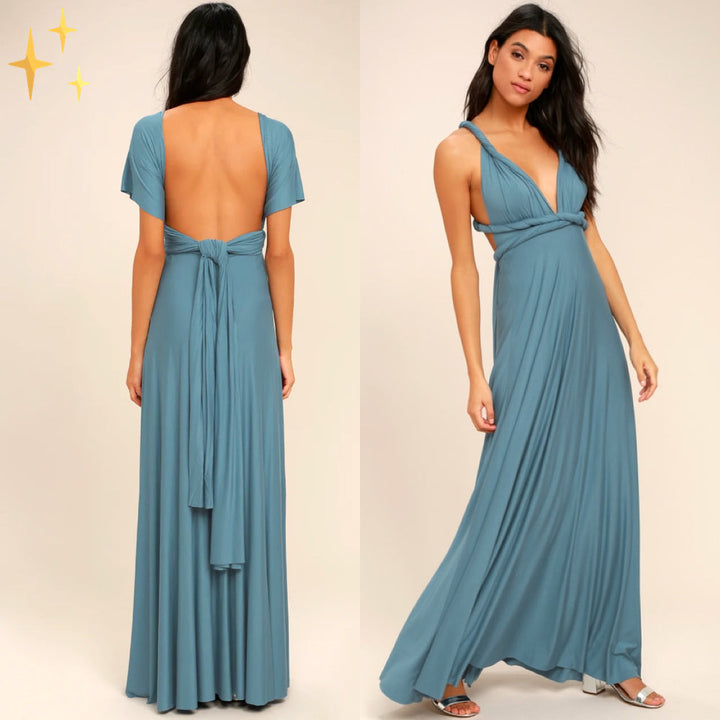 Wrap dress for women – Versatile & transformable with over 50 styling variations – Mira-Brown-S-Nora Luxe